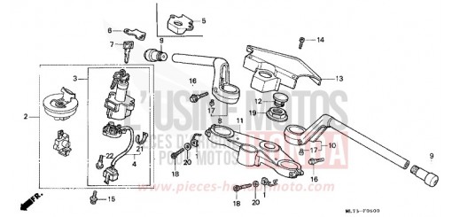 HANDLE PIPE/TOP BRIDGE VFR750FK de 1989